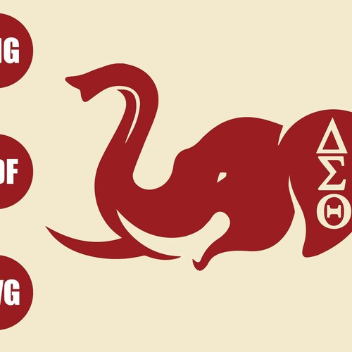 Delta Sigma Theta Standing Elephant Png Jpeg Svg Ai Etsy