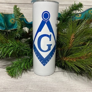 Vaso masónico de 20 oz, regalo masónico, vaso masónico personalizado, vaso delgado masónico