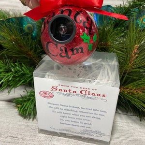 Santa Cam. Santa Cam with Santa Note. Personalized Santa Cam.  Christmas ornament.