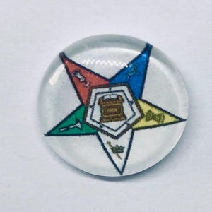 Eastern Star Lapel Pin – 18mm Glass Dome Masonic OES Symbol – Small Gift for Sisters or Officers