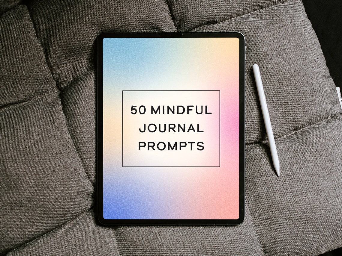 50 Mindful Guided Journal Prompts Daily Wellness Journal Etsy