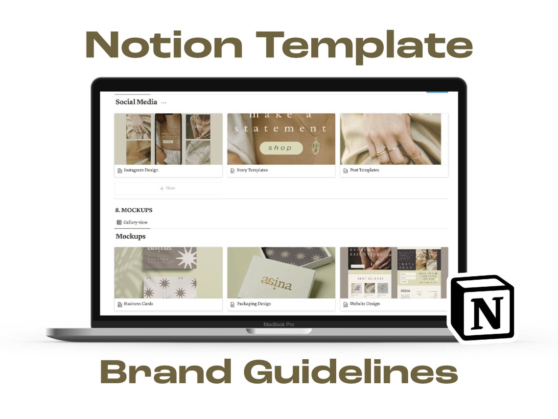 Brand Guidelines Template in Notion Branding Guide Notion Etsy