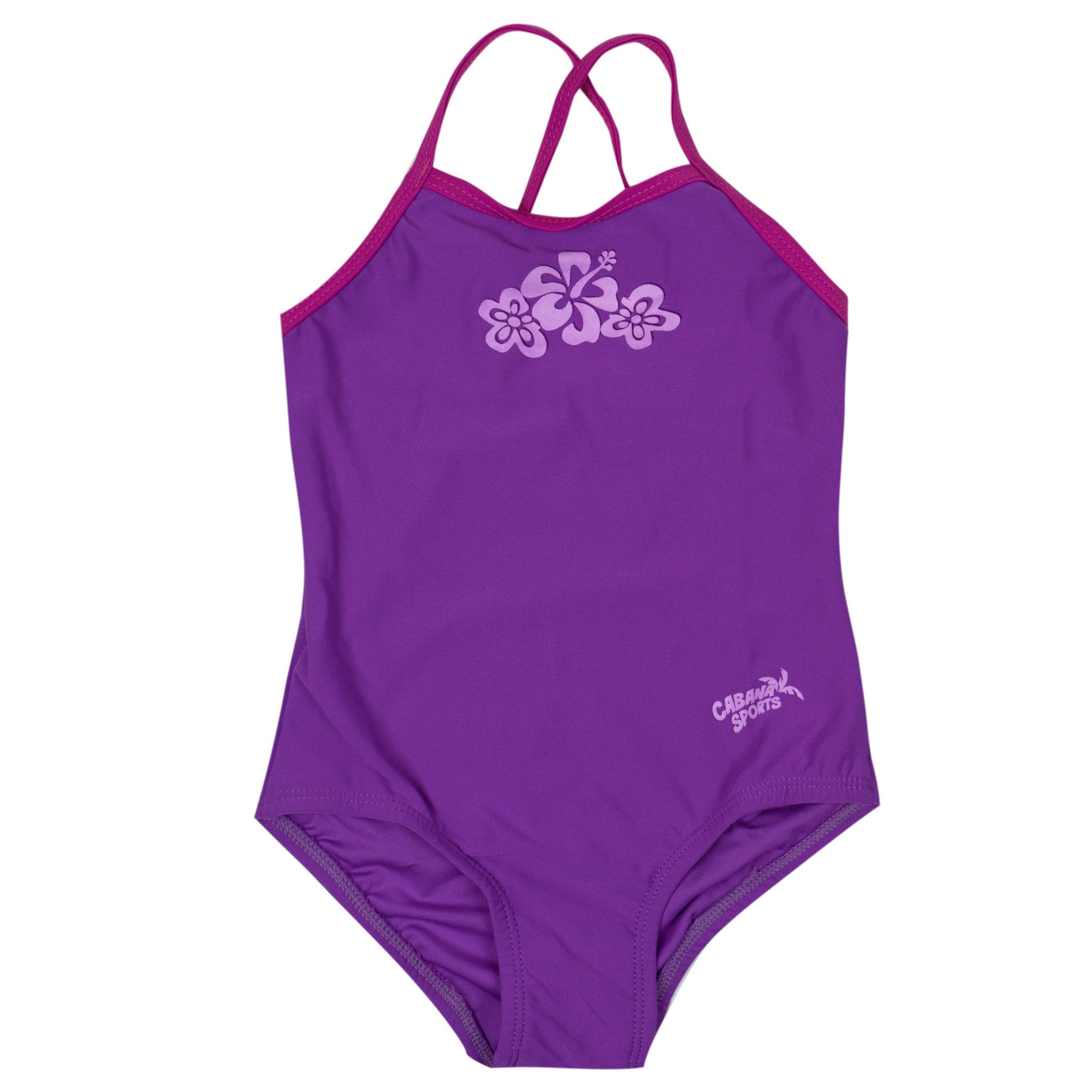 BNWT Girls Sz 7 Smart Purple/Pink Full Back One Piece Swim Suit Bathers UPF 50+