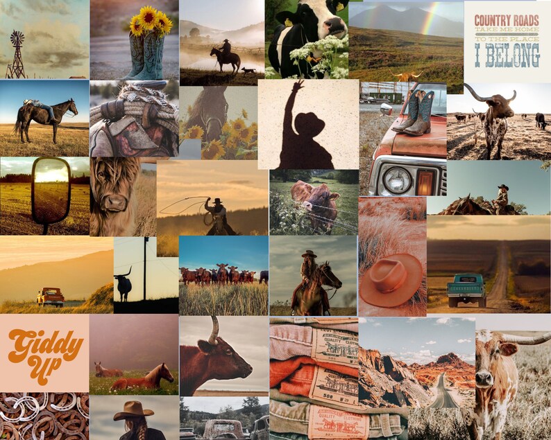 30 Country Aesthetic Wall Collage kit Digital Download | Etsy