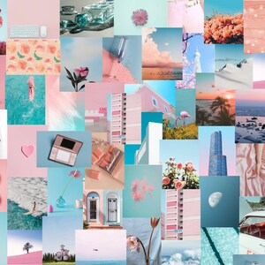 60 blue and pink aesthetic collage kit *digital download