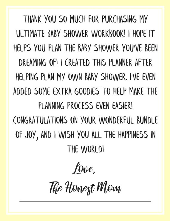 thank you for planning my baby shower