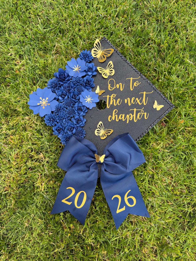 On to the Next Chapter- Navy Blue Grad Cap 2026, Graduation - Etsy