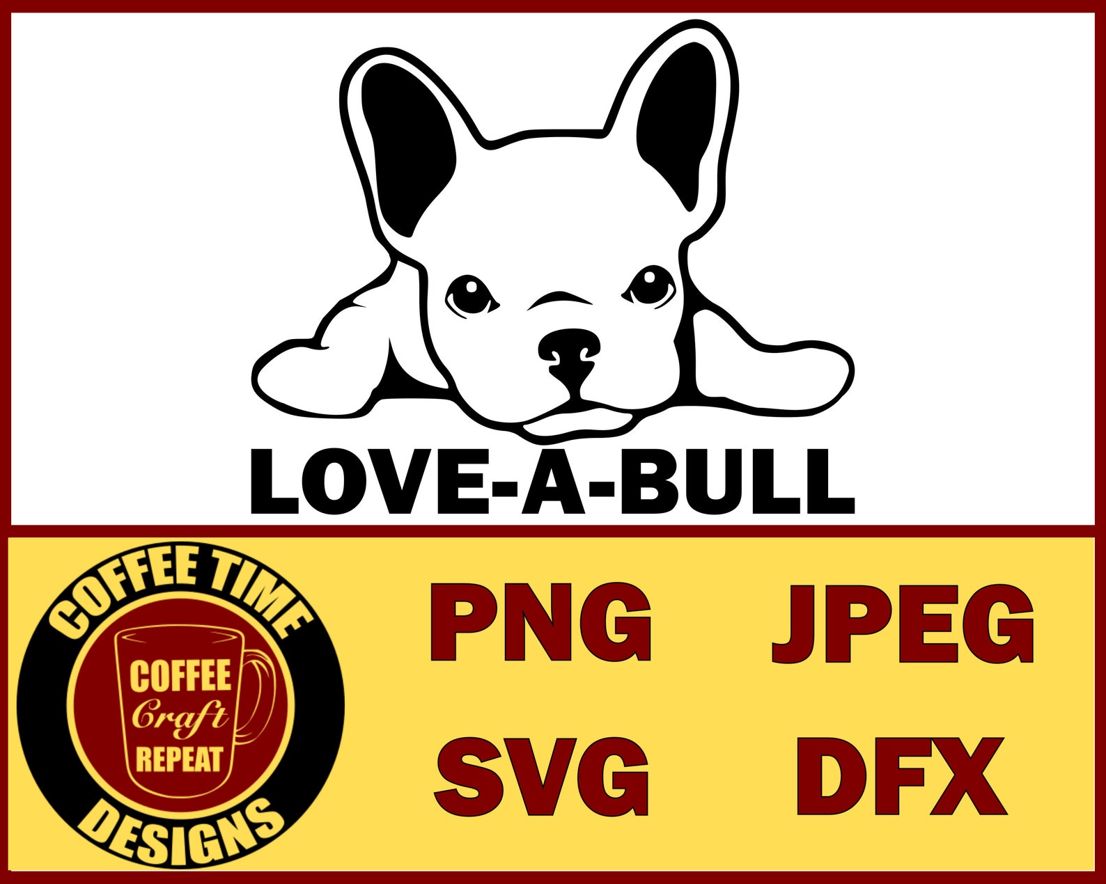 French Bulldog Love A Bull SVG-Frenchie SVG | Etsy