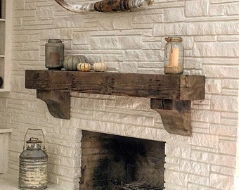 Wood Mantel Etsy