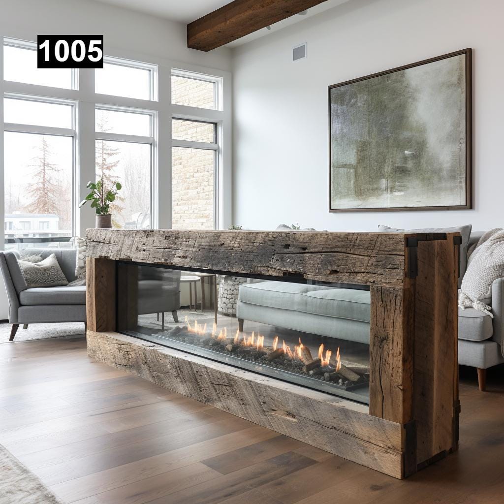 Classy See-Through-Fireplace Mantel #1005