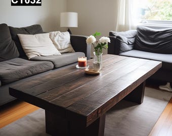 Table basse rustique en bois de récupération #CT032