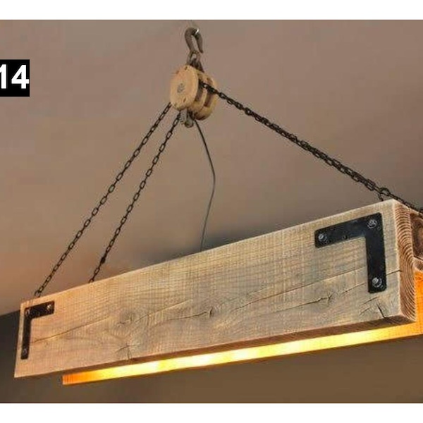 Rustic Reclaimed Suspended Wood Chandelier