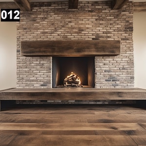 Beautiful Simple Reclaimed Wood Beam Mantel #012