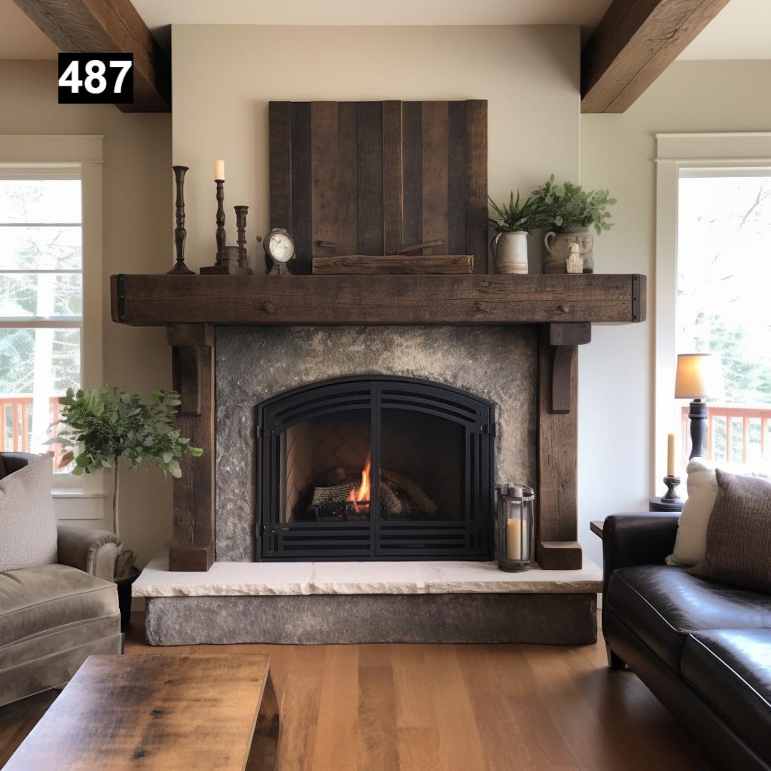Regal Looking Reclaimed Wood Beam Fireplace Mantel With Legs #487 - Etsy