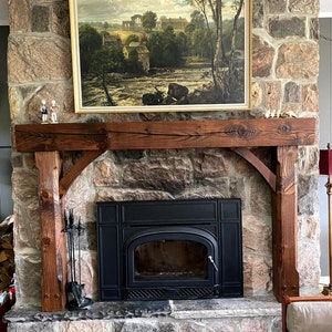 Distinctive Rustic Fireplace Mantel With Legs and Inside - Etsy