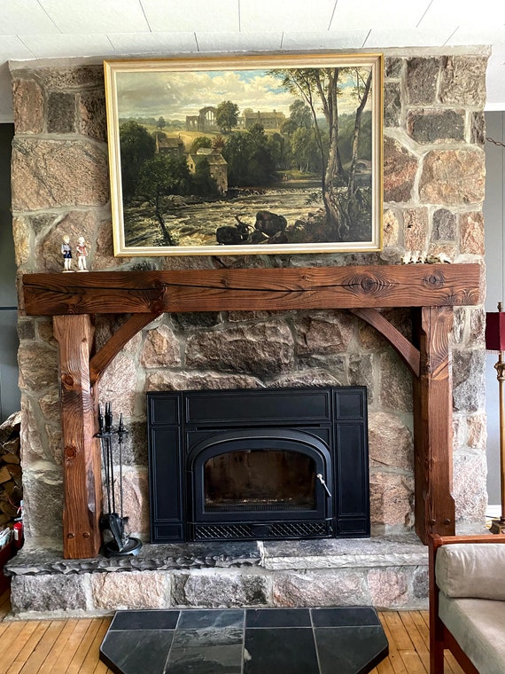 Rustic Charm Full Surround Fireplace Mantel Antique Wood - Etsy
