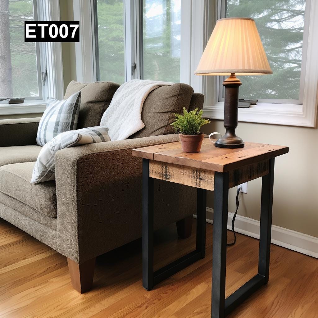 Rustic Reclaimed Wood End Tables ET007 - Etsy