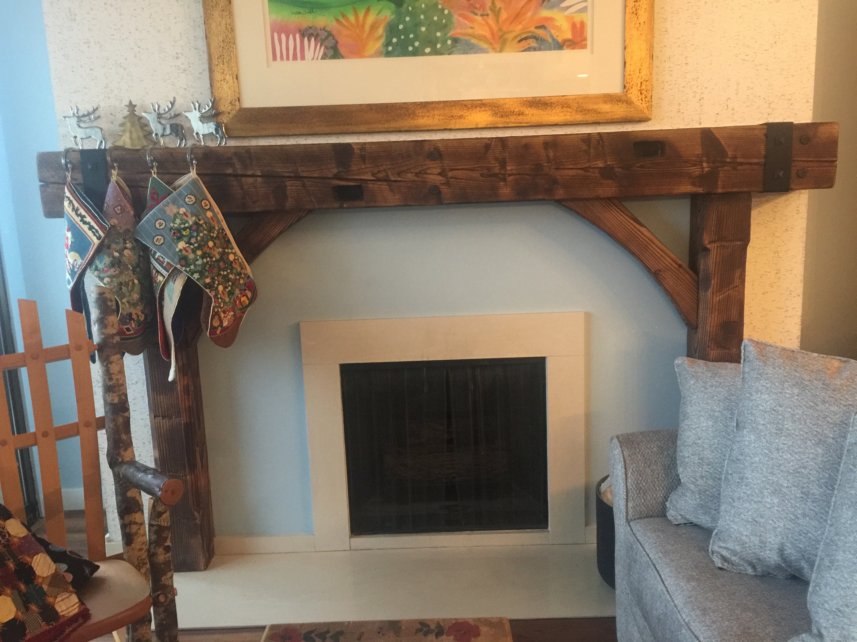 Distinctive Rustic Fireplace Mantel With Legs and Inside - Etsy Singapore