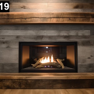 Beautiful Simple Reclaimed Wood Beam Mantel #019