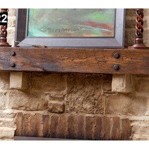 Beautiful Simple Reclaimed Wood Beam Mantel #022