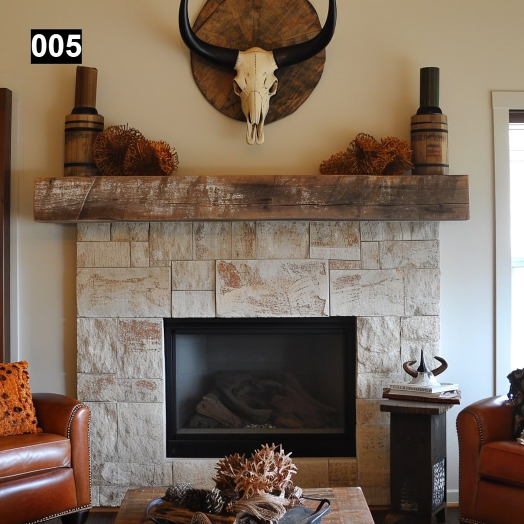 Beautiful Simple Reclaimed Wood Beam Mantel #005 - Etsy