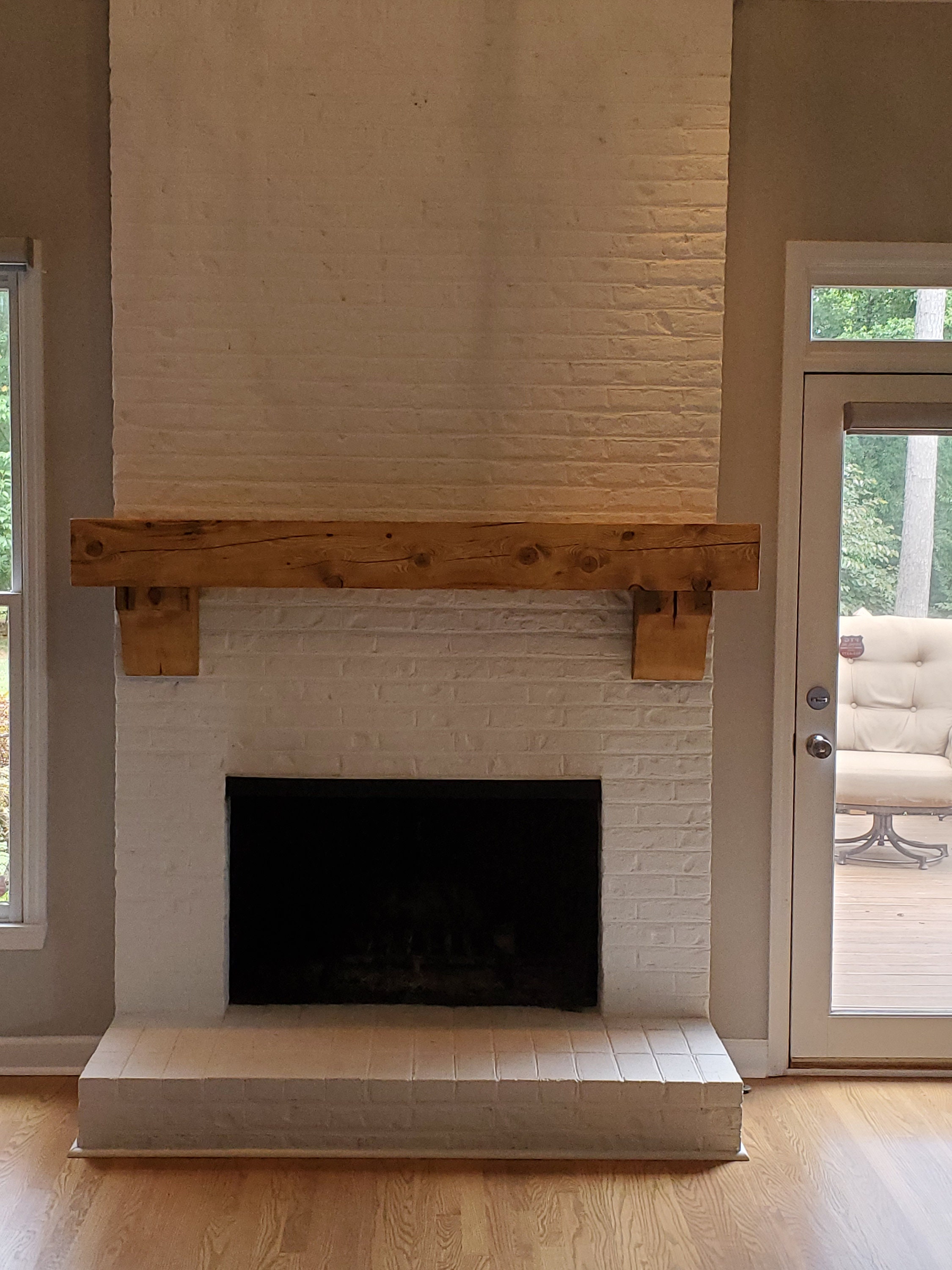 Authentic Reclaimed Wood Fireplace Mantel With Corbels - Etsy UK