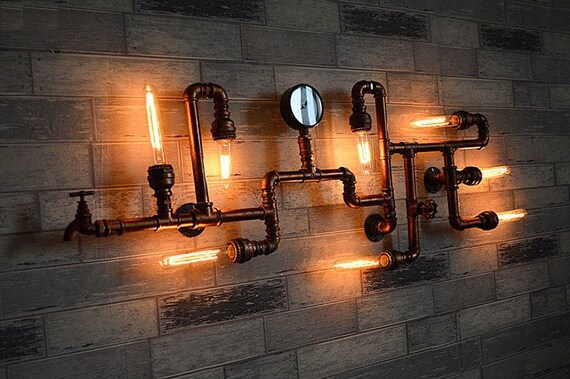 Wall on sale pipe lamp