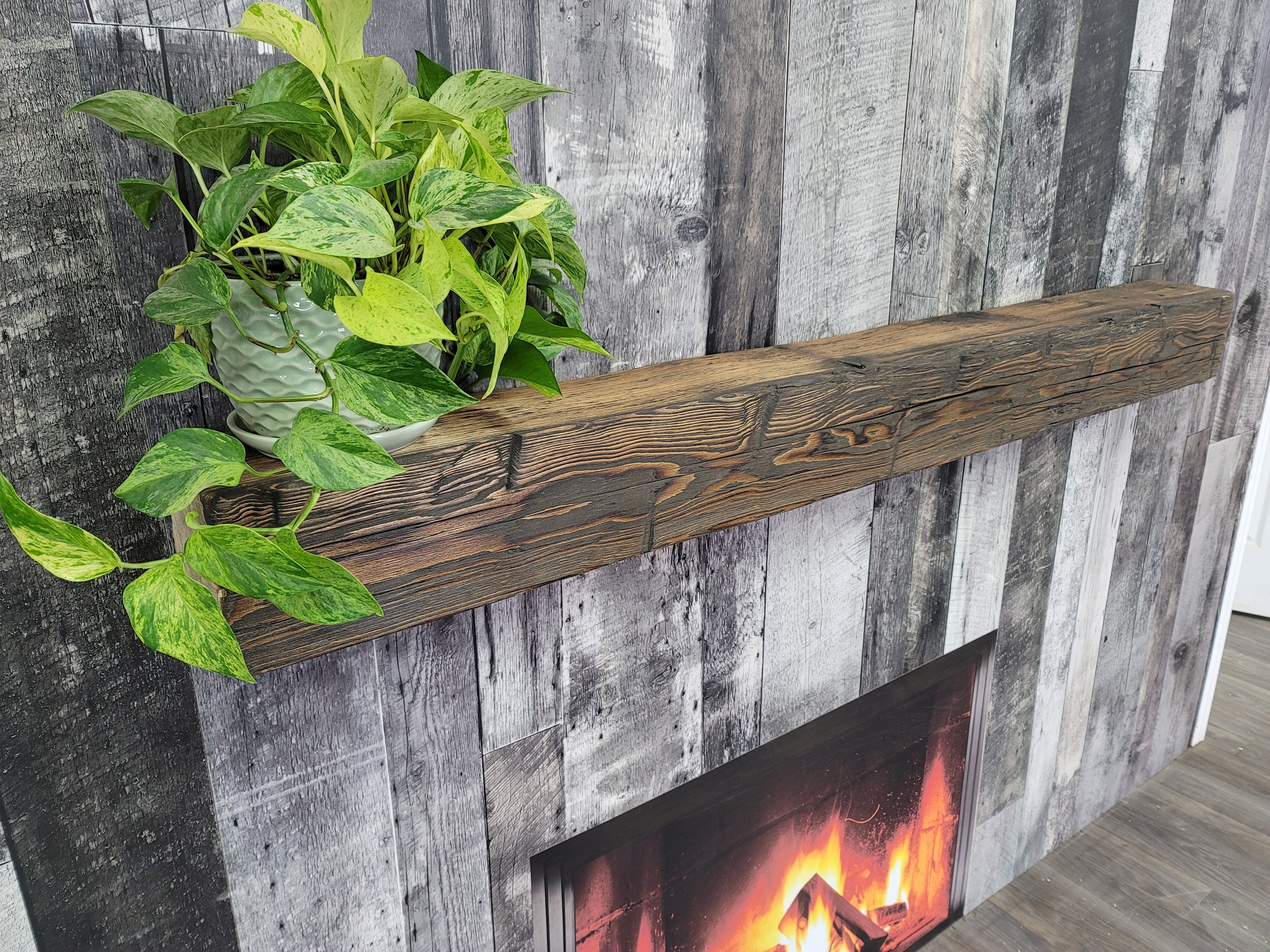READY TO SHIP Dark Fireplace Mantel - Etsy