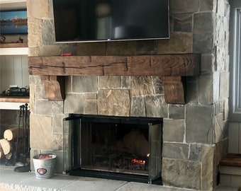 Artisan-crafted Rustic Fireplace Mantel 100-year-old - Etsy