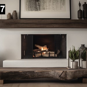 Beautiful Simple Reclaimed Wood Beam Mantel #017