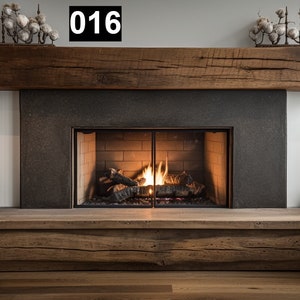 Beautiful Simple Reclaimed Wood Beam Mantel #016