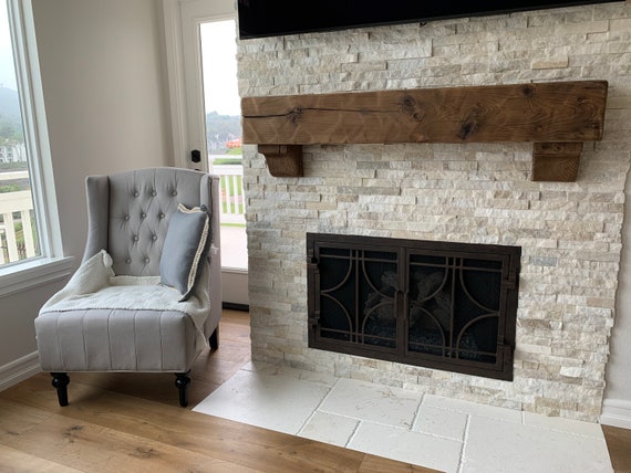 Bespoke Reclaimed Wood Beam Fireplace Mantel with corbels - Etsy.de