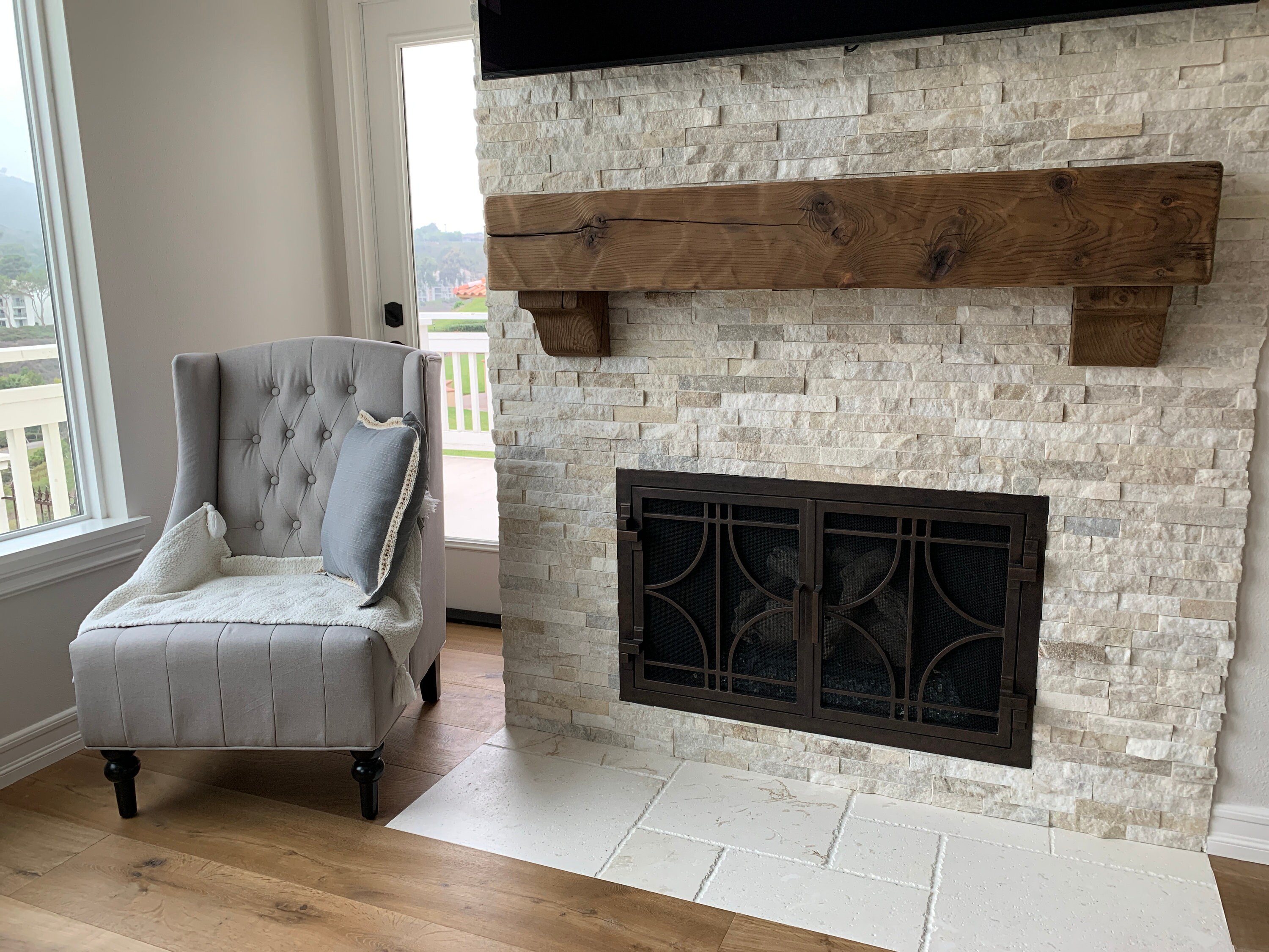 Bespoke Reclaimed Wood Beam Fireplace Mantel With Corbels - Etsy Canada