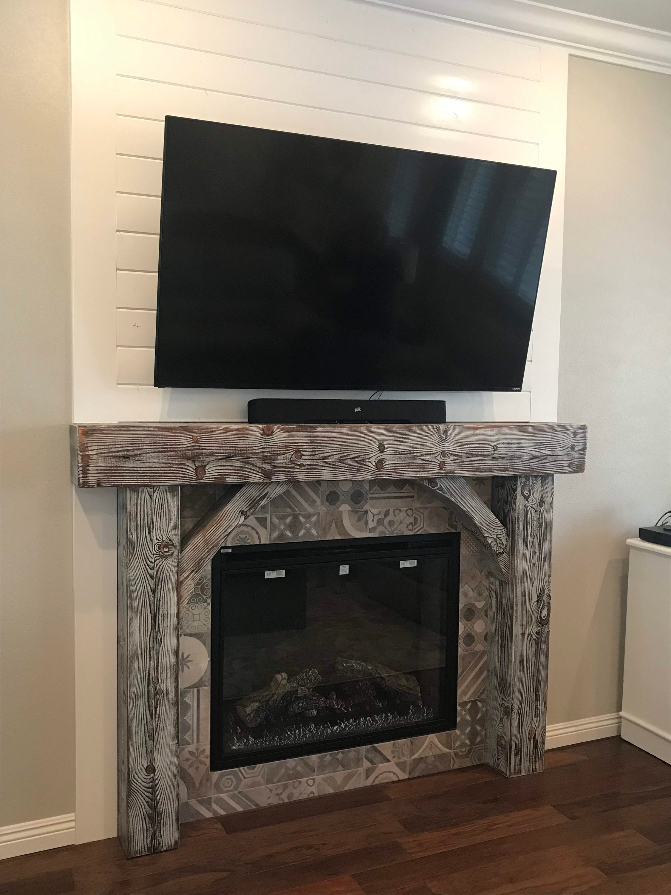 Rustic Charm Full Surround Fireplace Mantel Antique Wood Etsy