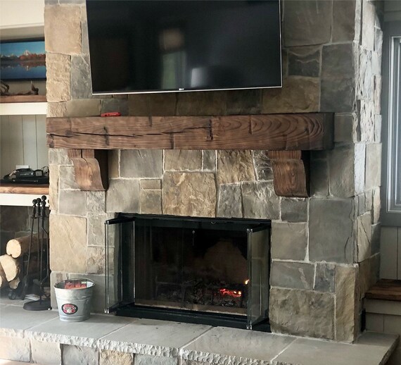 Reclaimed Wood Fireplace Mantel 100-Year-Old Rustic Beam - Etsy.de