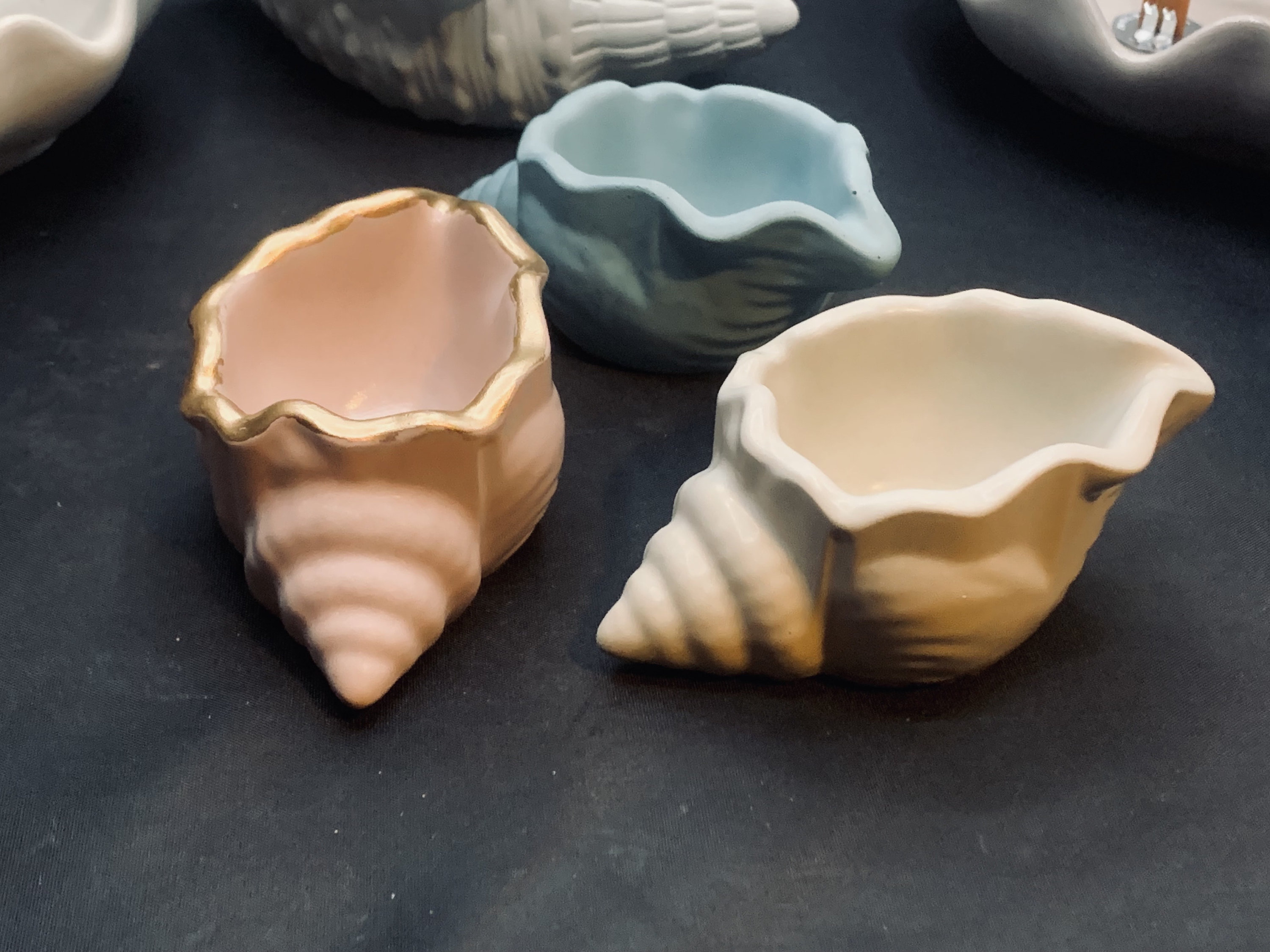 Cement Shell Tray, 3 Shell Shaped, Beach , Trinket Dish, Summer Decor ...