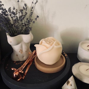 Huge Rose soy Candle /  Cotton wick/ Unique Candle / Huge Flower Candle / Xtra Large Soy Candle/ Wedding Gift/ Soy Blend/ Gift Set