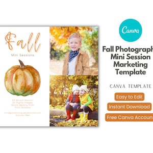 Fall Mini Session Marketing Template, Fall Canva Marketing Template, Fall Photography Marketing Template for Photographers 6