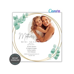 Mother's Day Photography Mini Session Marketing Template, Canva Marketing Templates, Photography Marketing Templates, for Photographers
