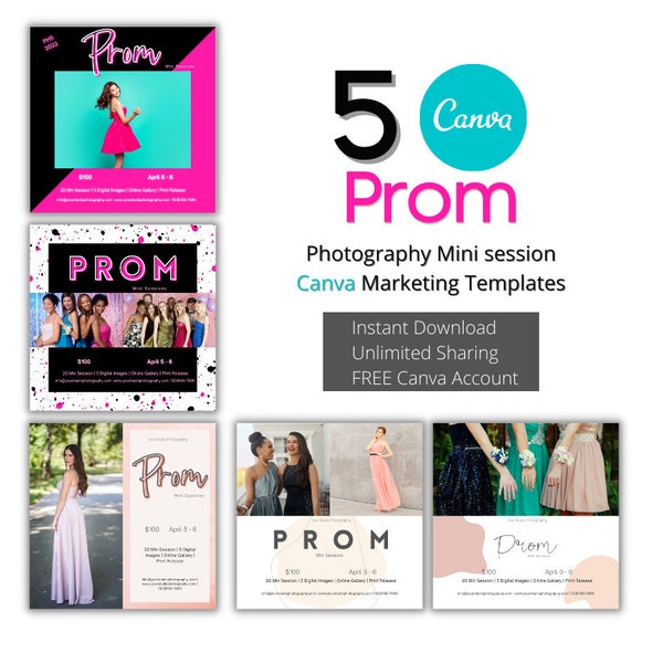 Prom Mini Session Template, Prom mini sessions, Senior photography, Senior template, Grad photography, Senior Prom minis, Graduation mini