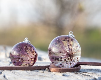 Collar familiar, Collar de flores violetas, Collar de flores