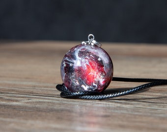 Mothers day gift from daughter, Galaxy pendant, Space jewelry, Resin necklace