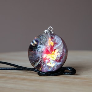 Resin space necklace, Star planet necklace, Galaxy necklace, Holographic jewelry