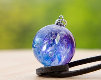 Galaxy pendant, Space jewelry, Resin necklace, space necklace