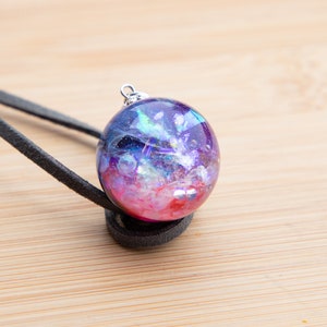 Fantasy jewelry, Galaxy pendant, Space themed jewelry, Resin necklace image 1
