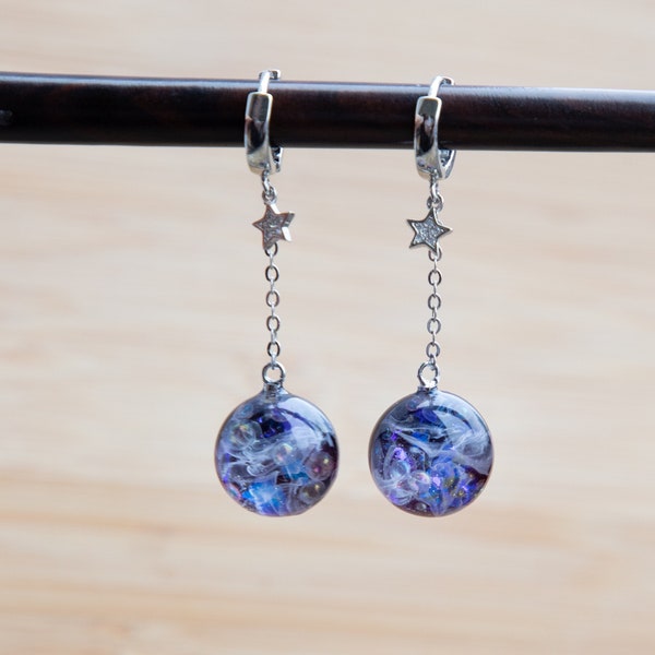 Cosmic earrings, galaxy jewelry, planet earrings, Galaxy earrings, fantasy earrings, space jewelry