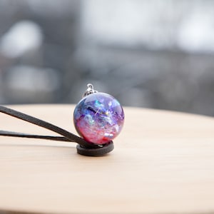 Fantasy jewelry, Galaxy pendant, Space themed jewelry, Resin necklace image 3