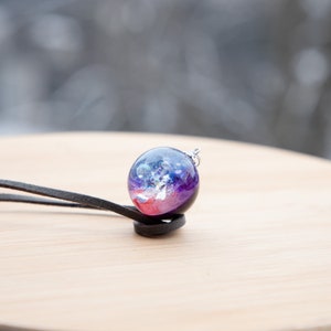 Fantasy jewelry, Galaxy pendant, Space themed jewelry, Resin necklace image 4