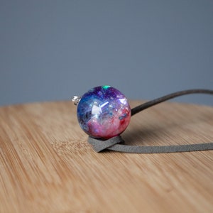 Fantasy jewelry, Galaxy pendant, Space themed jewelry, Resin necklace image 7