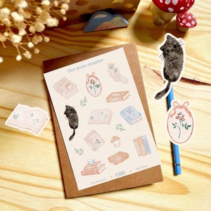 STICKERS GLOSSY - 15 Autocollants Aquarelles Livres